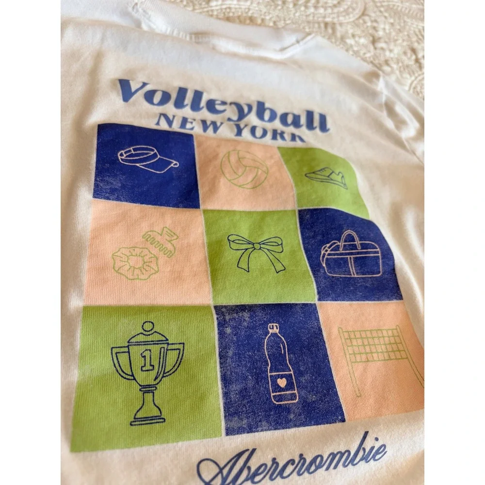 Abercrombie Kids Girls T-Shirt Volleyball Graphic Tee Size 5/6